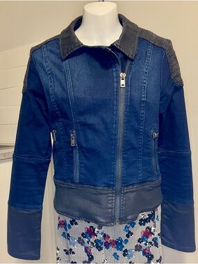 Guess Blue Denim Jacket with Black Trim